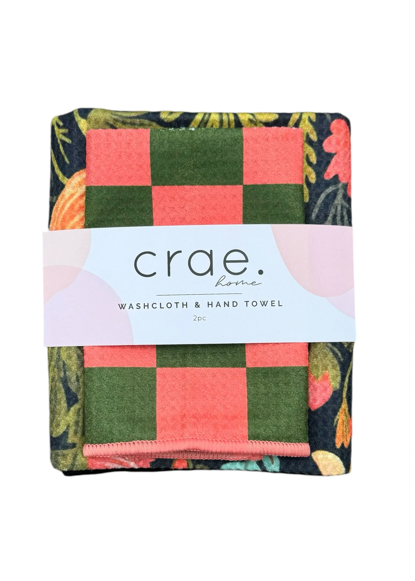 Colleen/Melon: Double Sided-Hand Towel Washcloth Set - Image 2