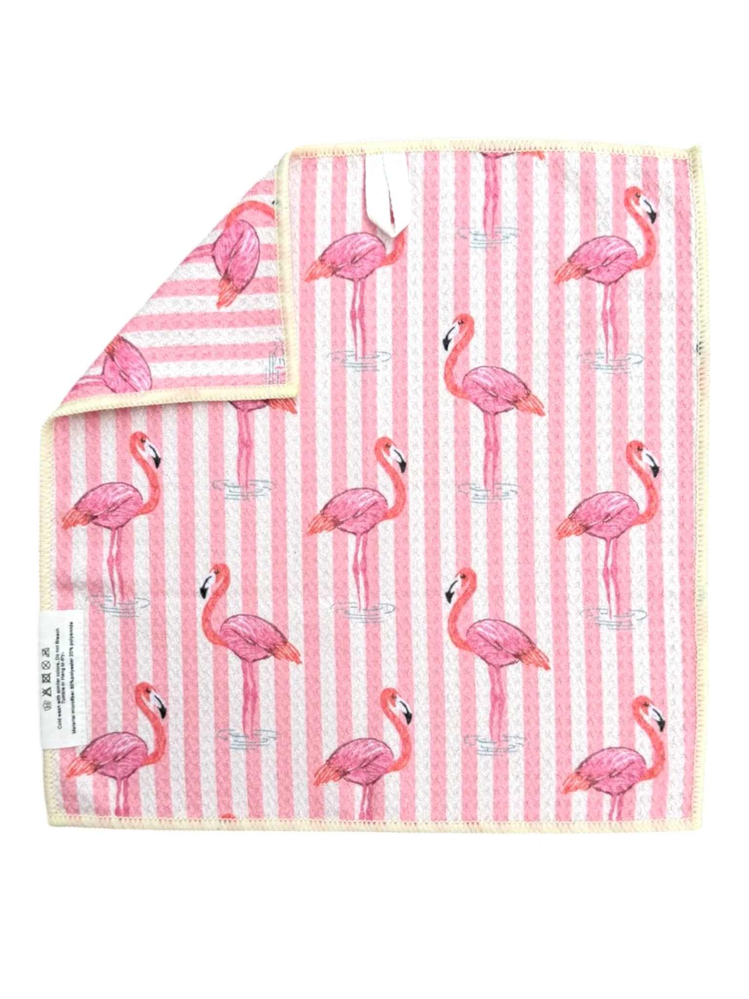 Flamingo Stripes: Double-Sided Washcloth - Image 2
